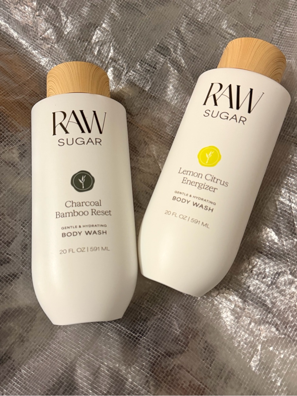Raw Sugar Body Wash Set - Charcoal Bamboo & Lemon Citrus